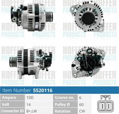 Hoffer H5520116 - Alternatore autozon.pro