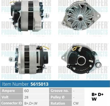 Hoffer H5615013 - Alternatore autozon.pro