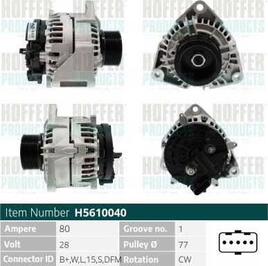 Hoffer H5610040 - Alternatore autozon.pro