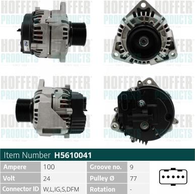 Hoffer H5610041 - Alternatore autozon.pro