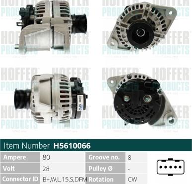 Hoffer H5610066 - Alternatore autozon.pro