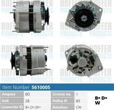 Hoffer H5610005 - Alternatore autozon.pro