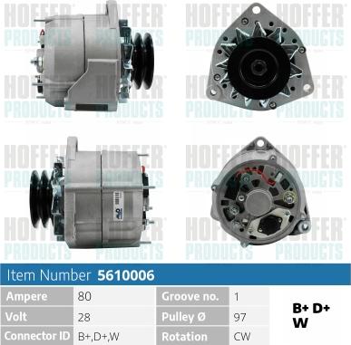 Hoffer H5610006 - Alternatore autozon.pro