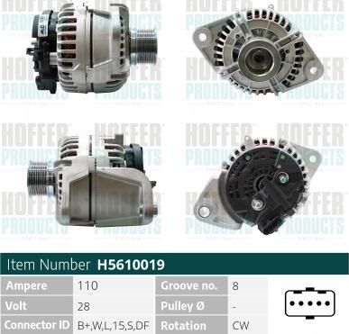 Hoffer H5610019 - Alternatore autozon.pro