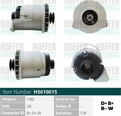 Hoffer H5610015 - Alternatore autozon.pro