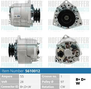 Hoffer H5610012 - Alternatore autozon.pro