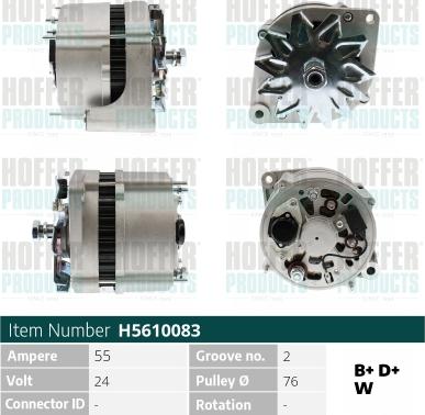 Hoffer H5610083 - Alternatore autozon.pro