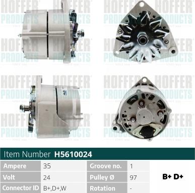 Hoffer H5610024 - Alternatore autozon.pro