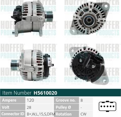 Hoffer H5610020 - Alternatore autozon.pro