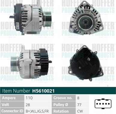 Hoffer H5610021 - Alternatore autozon.pro