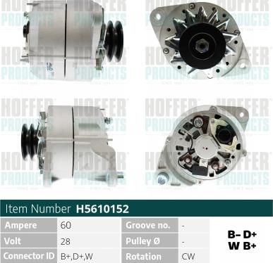 Hoffer H5610152 - Alternatore autozon.pro