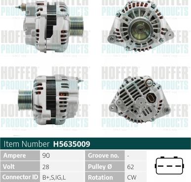 Hoffer H5635009 - Alternatore autozon.pro