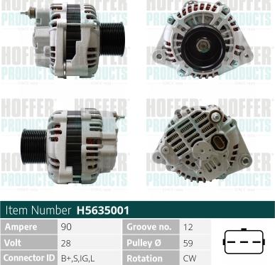 Hoffer H5635001 - Alternatore autozon.pro