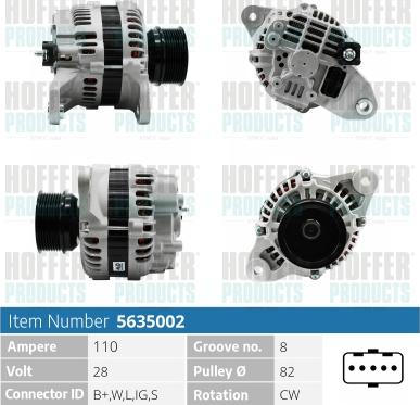 Hoffer H5635002 - Alternatore autozon.pro