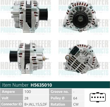 Hoffer H5635010 - Alternatore autozon.pro