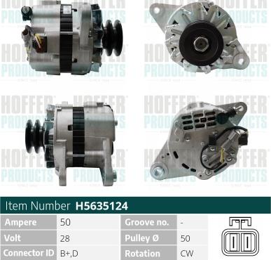 Hoffer H5635124 - Alternatore autozon.pro