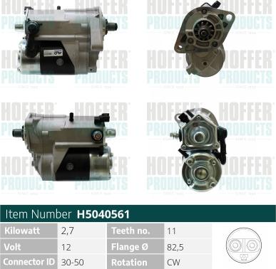 Hoffer H5040561 - Motorino d'avviamento autozon.pro