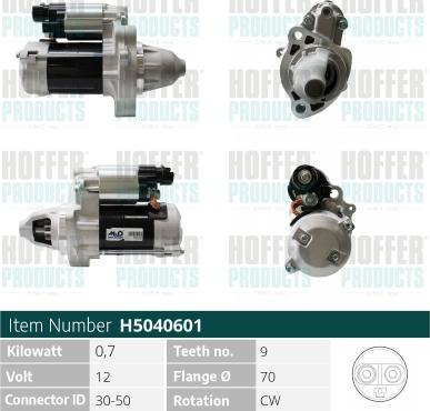 Hoffer H5040601 - Motorino d'avviamento autozon.pro