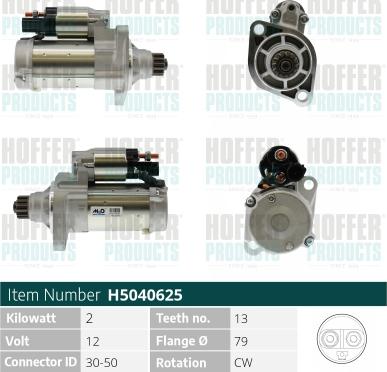 Hoffer H5040625 - Motorino d'avviamento autozon.pro