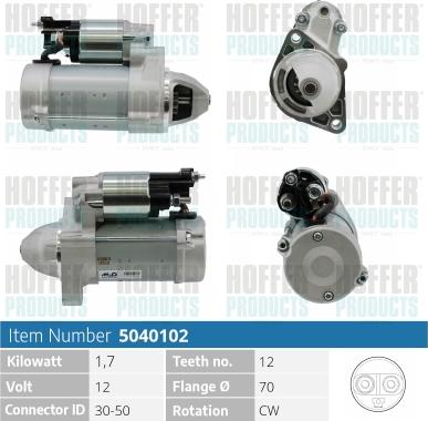 Hoffer H5040102 - Motorino d'avviamento autozon.pro