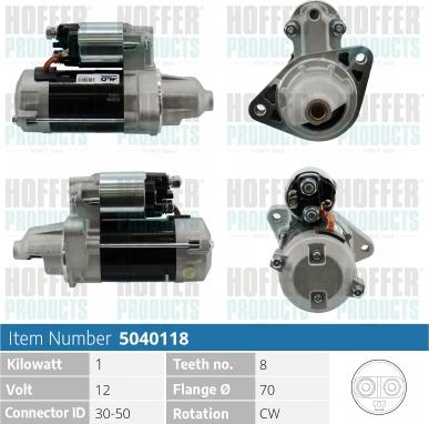 Hoffer H5040118 - Motorino d'avviamento autozon.pro