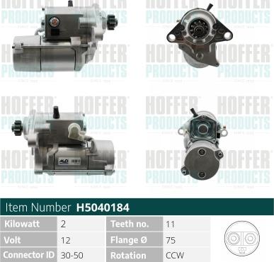 Hoffer H5040184 - Motorino d'avviamento autozon.pro