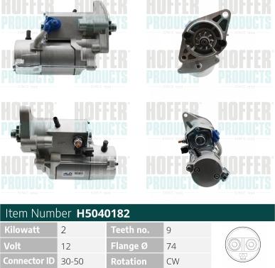 Hoffer H5040182 - Motorino d'avviamento autozon.pro