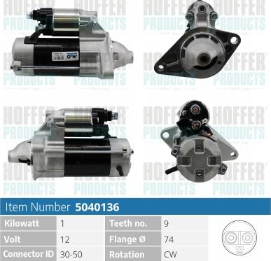 Hoffer H5040136 - Motorino d'avviamento autozon.pro