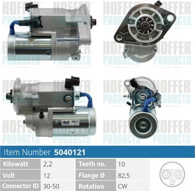 Hoffer H5040121 - Motorino d'avviamento autozon.pro