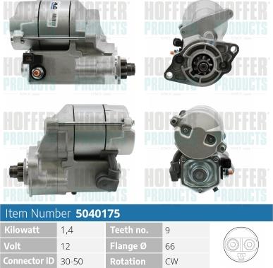 Hoffer H5040175 - Motorino d'avviamento autozon.pro