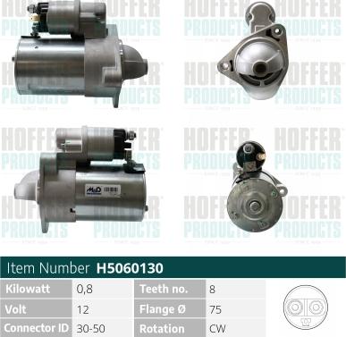 Hoffer H5060130 - Motorino d'avviamento autozon.pro