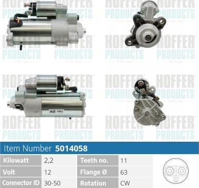 Hoffer H5014058 - Motorino d'avviamento autozon.pro