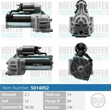 Hoffer H5014052 - Motorino d'avviamento autozon.pro