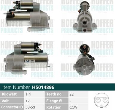 Hoffer H5014896 - Motorino d'avviamento autozon.pro