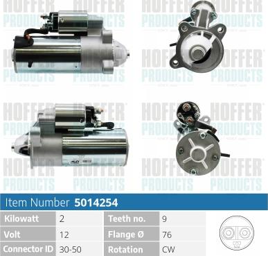 Hoffer H5014254 - Motorino d'avviamento autozon.pro