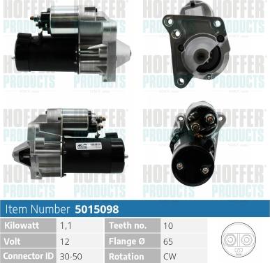 Hoffer H5015098 - Motorino d'avviamento autozon.pro