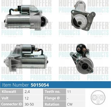 Hoffer H5015054 - Motorino d'avviamento autozon.pro