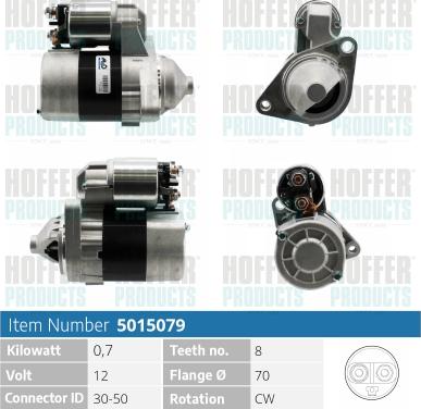 Hoffer H5015079 - Motorino d'avviamento autozon.pro