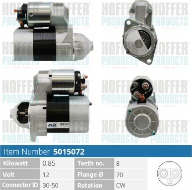 Hoffer H5015072 - Motorino d'avviamento autozon.pro