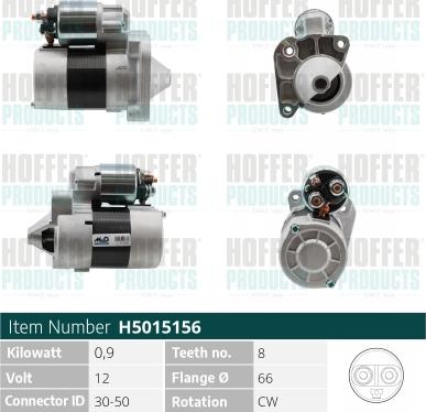 Hoffer H5015156 - Motorino d'avviamento autozon.pro