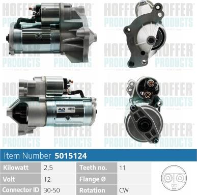 Hoffer H5015124 - Motorino d'avviamento autozon.pro