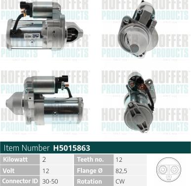 Hoffer H5015863 - Motorino d'avviamento autozon.pro