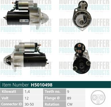 Hoffer H5010498 - Motorino d'avviamento autozon.pro