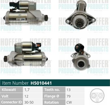 Hoffer H5010441 - Motorino d'avviamento autozon.pro