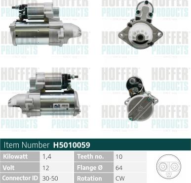 Hoffer H5010059 - Motorino d'avviamento autozon.pro