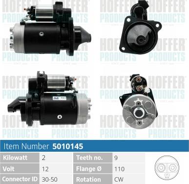 Hoffer H5010145 - Motorino d'avviamento autozon.pro