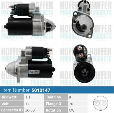 Hoffer H5010147 - Motorino d'avviamento autozon.pro