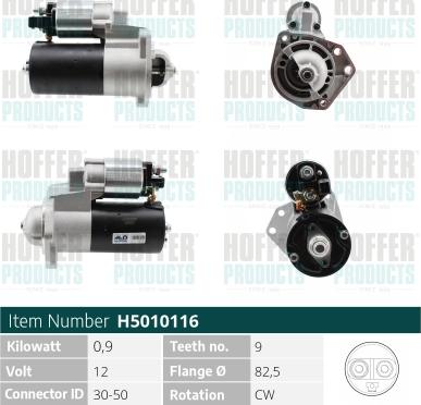 Hoffer H5010116 - Motorino d'avviamento autozon.pro