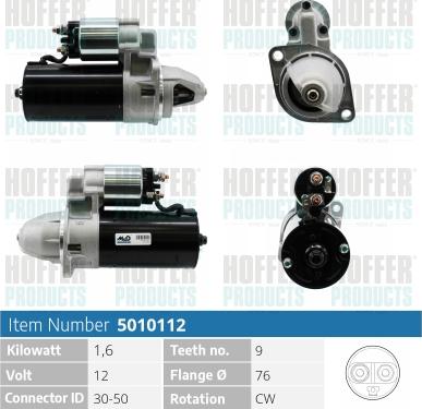 Hoffer H5010112 - Motorino d'avviamento autozon.pro