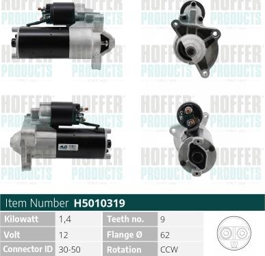 Hoffer H5010319 - Motorino d'avviamento autozon.pro